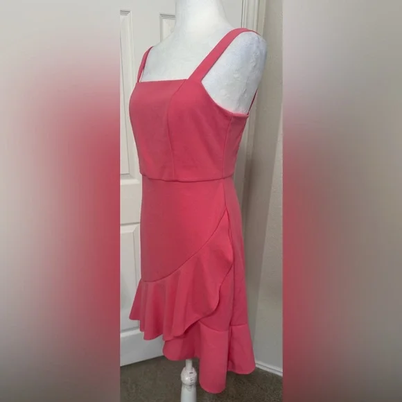 BCBG Paris Women’s Pink Ruffle Cocktail Mini Dress Size XS - Picture 6 of 10